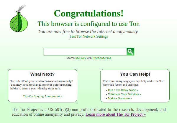 Приветствие Tor