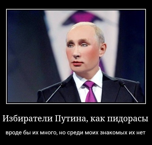 Избиратели Путина, как пидорасы вроде бы их много, но среди моих знакомых их нет (№4071)